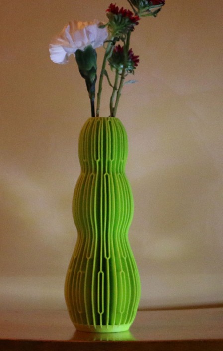 3d printed art - cactus vase green