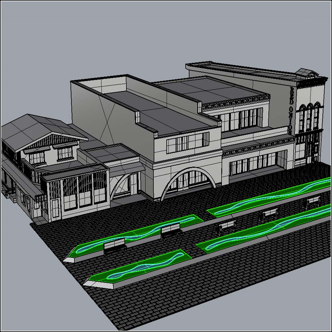 3D CAD file of Aspen Pedestrian Mall ready to be 3D printed